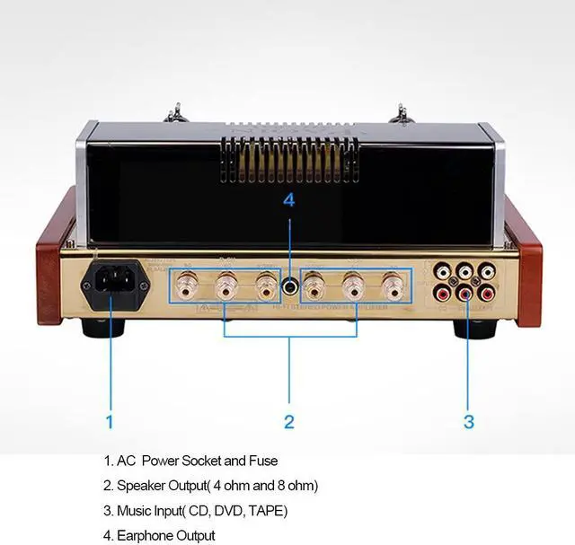 Alt view image 6 of 6 - Yaqin MC-84L Stereo Vacuum Tube Push-Pull Integrated Amplifier,Output Power12Wx2,Tubes 6P14x4pcs 12AX7Bx2pcs, AC 115V or AC 230V