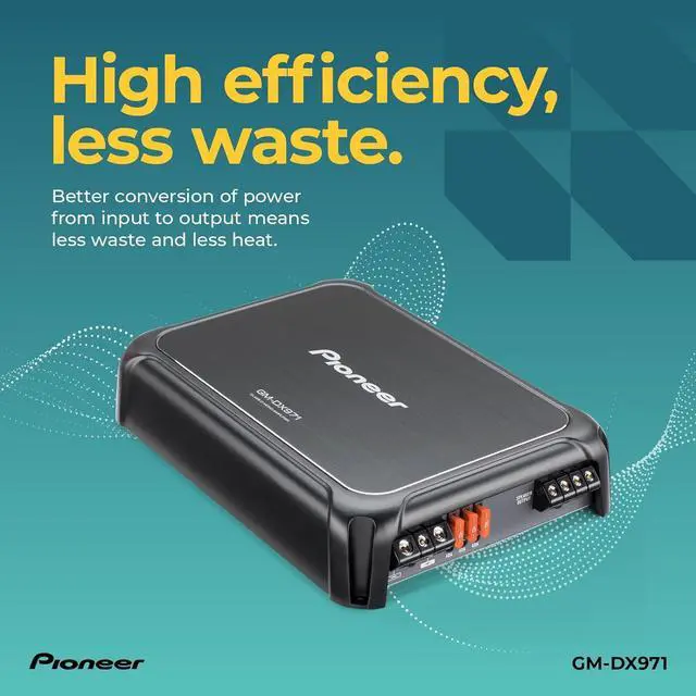 Alt view image 3 of 6 - Pioneer GM-DX971 Monoblock Car Amplifier 2400W Max, Efficient Class D, Bass Boost Control, Remote Bass Knob Included, Hi-Res Certified, Gold terminals, Powerful bass Output, Remote knob