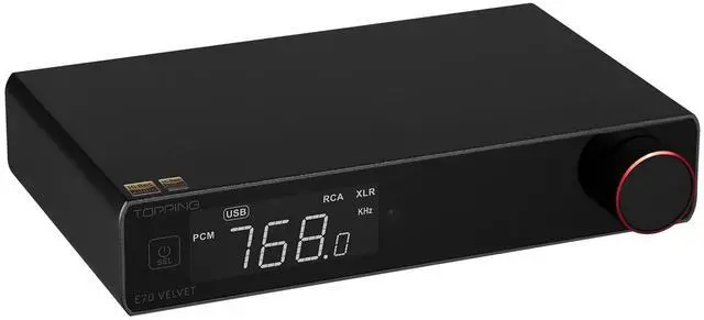 Main image of E70 Velvet AK4499EX DAC Audio Decoder - Bluetooth5.1 LDAC Hires XU316 32Bit/768kHz DSD512 BT/USB/Coax/Opt Inputs RCA/XLR HiFi Stereo Digital to Analog Convertor Black