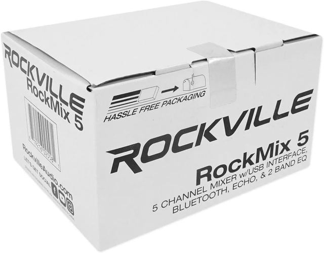 Alt view image 6 of 7 - Rockville RockMix 5 Channel Pro Mixer with USB, Bluetooth, Echo, EQ
