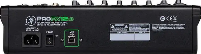 Alt view image 3 of 5 - Mackie ProFX12v3 12-Channel Mixer with Built-in Effects and USB + Pro Headphone with Pair of EMB XLR Cable and Gravity Magnet Phone Holder Bundle, TH02 (2)+M (PROFX12V3+TH02+XLR(2)+M)