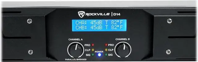 Alt view image 3 of 7 - Rockville D14 2-Channel Class D Pro/DJ Rack Mount Power Amplifier