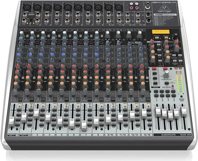 Alt view image 2 of 5 - Behringer XENYX QX2442USB Premium 24-Input 4/2-Bus Mixer with XENYX Mic Preamps and Compressors, Klark Teknik Multi-FX Processor, Wireless Option and USB/Audio Interface