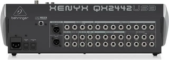 Alt view image 5 of 5 - Behringer XENYX QX2442USB Premium 24-Input 4/2-Bus Mixer with XENYX Mic Preamps and Compressors, Klark Teknik Multi-FX Processor, Wireless Option and USB/Audio Interface