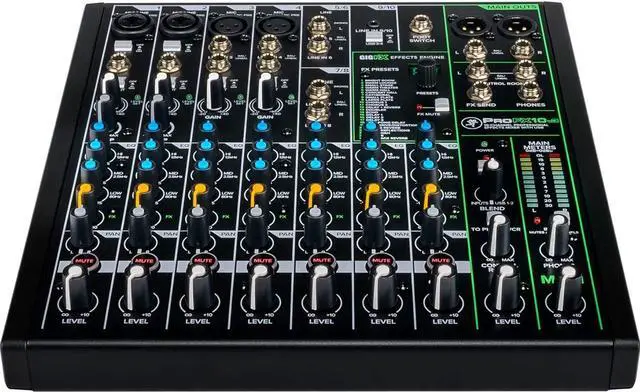 Alt view image 3 of 7 - Mackie ProFX10v3 10-Channel Unpowered Mixer USB Bundle with Waveform OEM DAW, 4x Mophead 10-Foot TRS Cable, 4x 10-Foot XLR Cable, 2x 1/4" to 3.5mm Adapter, 10x Cable Ties and Microfiber Cloth