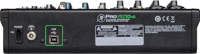 Alt view image 5 of 7 - Mackie ProFX10v3 10-Channel Unpowered Mixer USB Bundle with Waveform OEM DAW, 4x Mophead 10-Foot TRS Cable, 4x 10-Foot XLR Cable, 2x 1/4" to 3.5mm Adapter, 10x Cable Ties and Microfiber Cloth