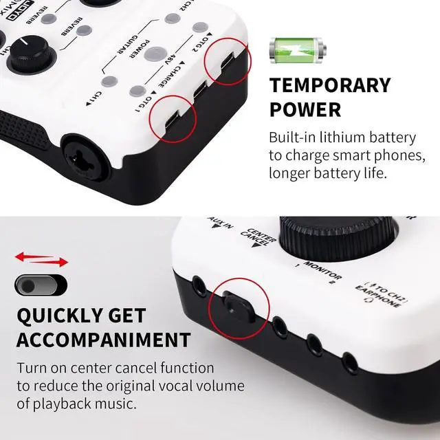 Alt view image 5 of 6 - JOYO Audio Mixer USB Audio Interface Stereo XLR+48V Phantom Power Mixer for Live Streaming Recording Podcasting Plug & Play (MOMIX PRO)