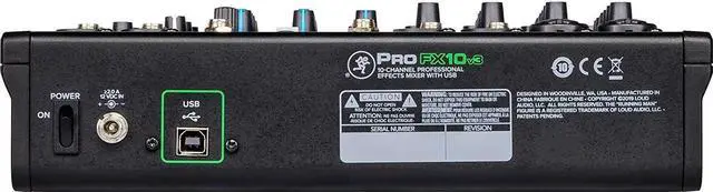 Alt view image 3 of 6 - Mackie ProFX10v3 10-Channel Mixer with Built-in Effects and USB + Pro Headphone with Pair of EMB XLR Cable and Gravity Magnet Phone Holder Bundle
