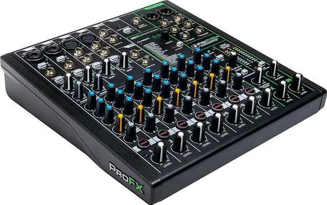 Alt view image 4 of 6 - Mackie ProFX10v3 10-Channel Mixer with Built-in Effects and USB + Pro Headphone with Pair of EMB XLR Cable and Gravity Magnet Phone Holder Bundle