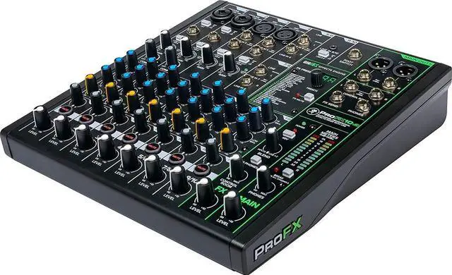 Alt view image 5 of 6 - Mackie ProFX10v3 10-Channel Mixer with Built-in Effects and USB + Pro Headphone with Pair of EMB XLR Cable and Gravity Magnet Phone Holder Bundle