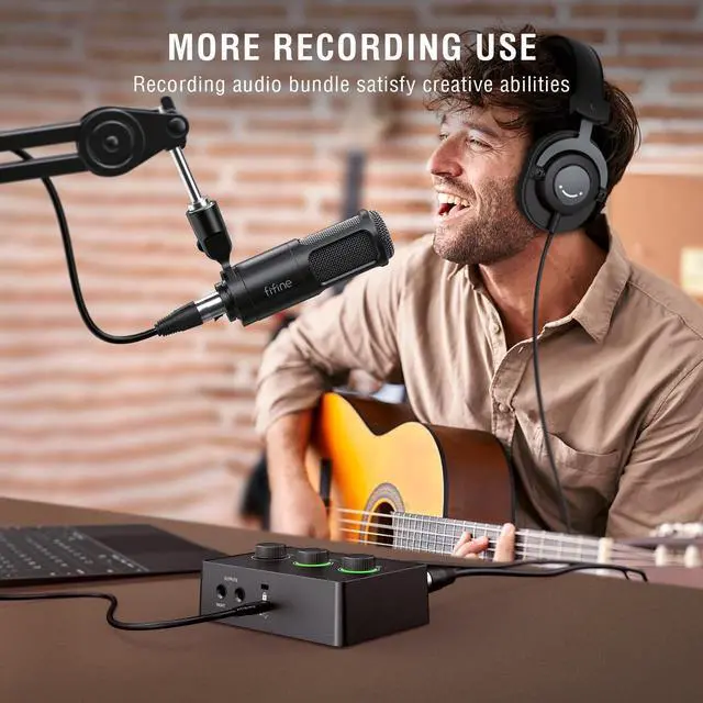 Alt view image 7 of 7 - FIFINE Podcast Equipment Bundle Set, Music Recording Kit with Studio Dynamic Microphone and USB Audio Mixer with XLR Mic Input, Headphone Monitoring, Volume Knob for Vocal/Voice Over-AmpliTank KS6