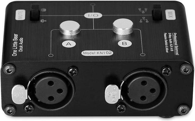 Alt view image 2 of 7 - 2 Way XLR Balanced Stereo Audio Switcher Passive A/B Mini Switch Box Mixer Sound Splitter (KN102, 2-IN-1-OUT)