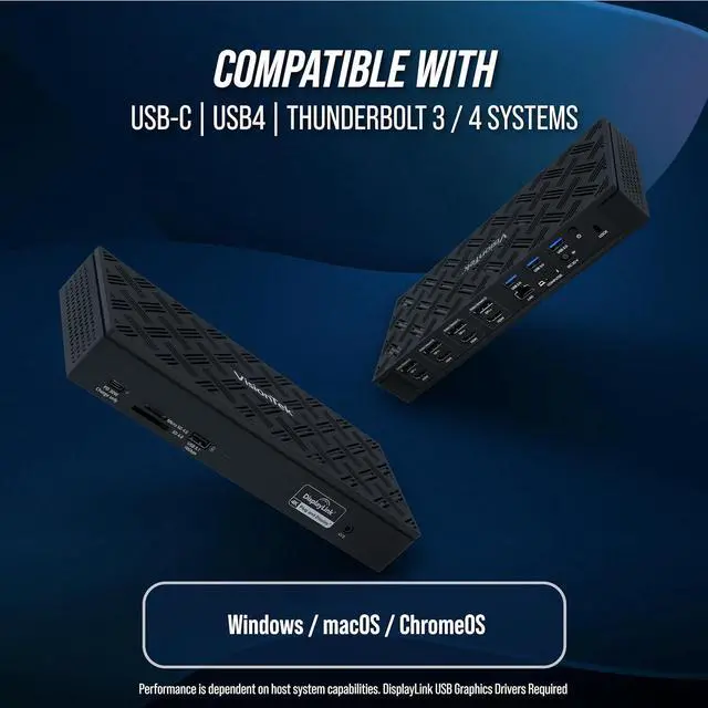 Alt view image 4 of 7 - VisionTek VT8000 USB-C 4X Monitor Docking Station - 100W Power, 4X HDMI, 4X DP, 4X USB-A, 1x USB-C PD, Audio, 2.5 Gbps Ethernet for Windows/MacOS