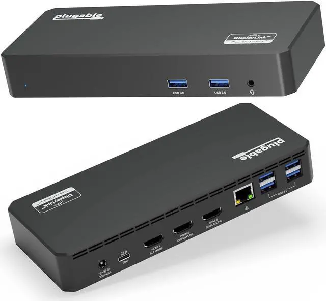 Main image of USB C Triple Display Docking Station with Laptop Charging for Thunderbolt USB4 or USB C Systems Compatible with Windows macOS ChromeOS laptops (3X HDMI 6X USB 5Gbps Ports 60W USB PD)