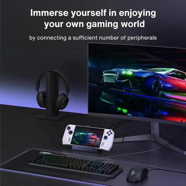 Alt view image 6 of 7 - iVANKY Legion Go/ROG Ally/Steam Deck Dock with 65W PD Charger, 8-in-1 Hub Docking Station with HDMI 4K@144Hz Gigabit Ethernet, USB-A 3.0, 100W Charging USB-C Port for Valve Stream Deck