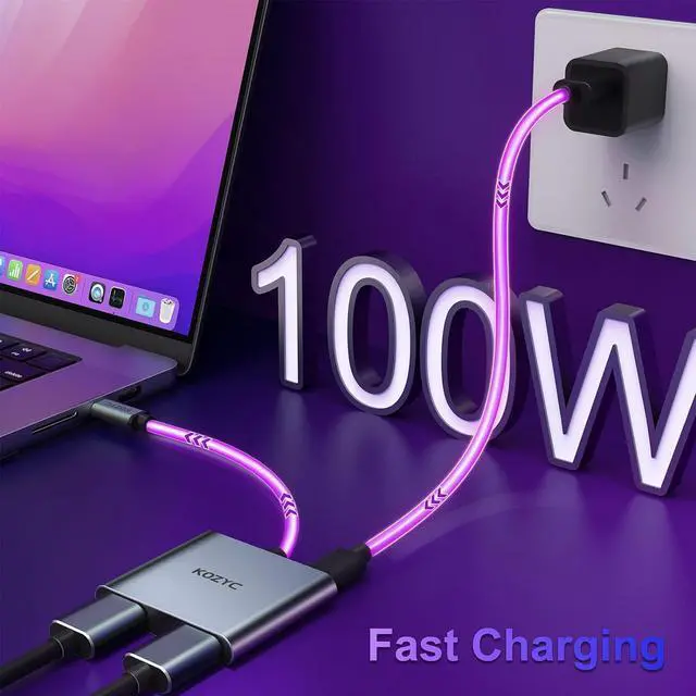 Alt view image 3 of 7 - USB C to Dual HDMI Adapter 4K@30Hz USB C Hub Multiport Adapter with 2xHDMI USB 3.0 100W PD Support USB C to HDMI Splitter Extended Display for MacBook Pro (MST is not Supported on MacOS)