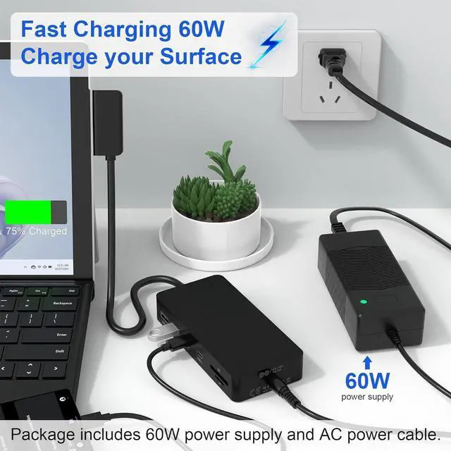 Alt view image 5 of 7 - Surface Dock Triple Displays, 11-in-1 Surface Docking Station with HDMI+VGA+Ethernet for Microsoft Surface Pro 10/9/8/X/7/6/5/4/3, Surface Laptop 5/4/3/2/1, Surface Laptop Go 3/2/1, Surface Book 3/2/1