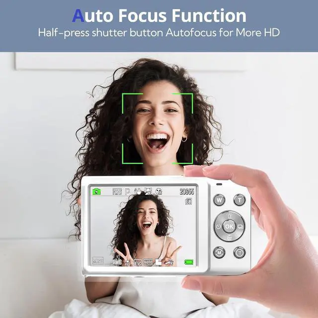 Alt view image 2 of 7 - Digital Camera 4K Auto Focus Vlogging Camera 48MP 16X Digital Zoom Digital Camera with 32GB Memory Card YouTube Portable Compact Small Video Camera for Teens Adult Beginner Kids