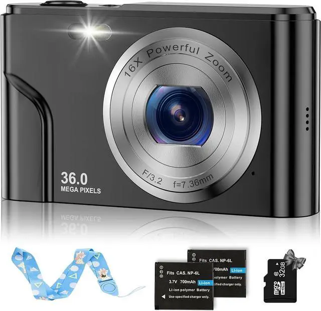 Main image of Digital Baby Camera for Kids Teens Boys Girls Adults,1080P 48MP Kids Camera with 32GB SD Card,2.4 Inch Kids Digital Camera with 16X Digital Zoom, Compact Mini Camera (Black)