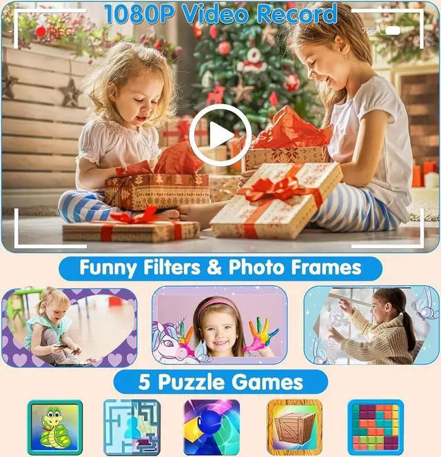 Alt view image 4 of 6 - Kids Camera Instant Print - Kids Instant Cameras That Print Photos Digital Camera for Kids 1080P Toys Camera with Instant Pictures Birthday Gifts for 3 4 5 6 7 8 9 10 11 12 Year Old Girls Boys