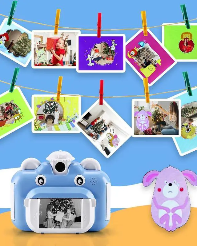 Alt view image 6 of 7 - Barchrons Instant Print Digital Kids Camera 1080P Rechargeable Kids Camera Video Camera with 32G SD Card for 6-12 Years Old Birthday Gift