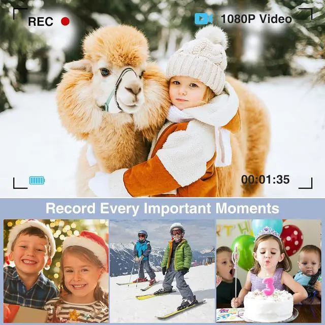 Alt view image 4 of 7 - Digital Camera Auto Focus Point and Shoot Camera, FHD 1080P 48MP Kids Camera with 32GB Memory Card,16X Zoom Vlogging Camera Small Digital Cameras for Kids Teenagers Students Blue