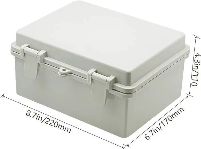 Alt view image 2 of 7 - Zulkit Junction Box ABS Plastic Dustproof Waterproof IP65 Electrical Boxes Hinged Shell Outdoor Universal Project Enclosure 8.7 x 6.7 x 4.3 inch (220x170x110 mm)
