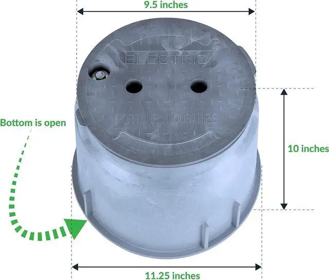 Alt view image 2 of 6 - 910 Electrical Splice Box with 10-Inch Diameter, 1-Piece, Grey