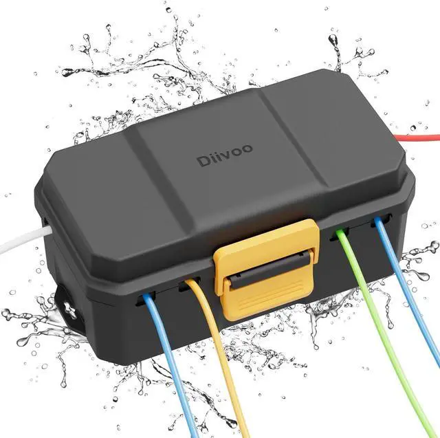 Main image of Diivoo Outdoor Electrical Box Waterproof, Weatherproof Extension Cord Cover, Outdoor Plug Cover, Outdoor Extension Cord Box, Black