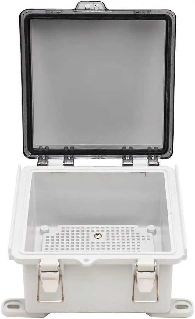Alt view image 2 of 6 - MAKERELE Small Junction Box Plastic Hinged Cover Transparent Lid IP67 Outdoor Electrical Project with Plastic Enclosure 5.9×5.9×3.5 inch(150×150×90mm)