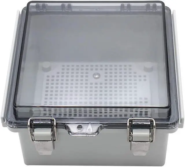 Alt view image 5 of 6 - MAKERELE Small Junction Box Plastic Hinged Cover Transparent Lid IP67 Outdoor Electrical Project with Plastic Enclosure 5.9×5.9×3.5 inch(150×150×90mm)