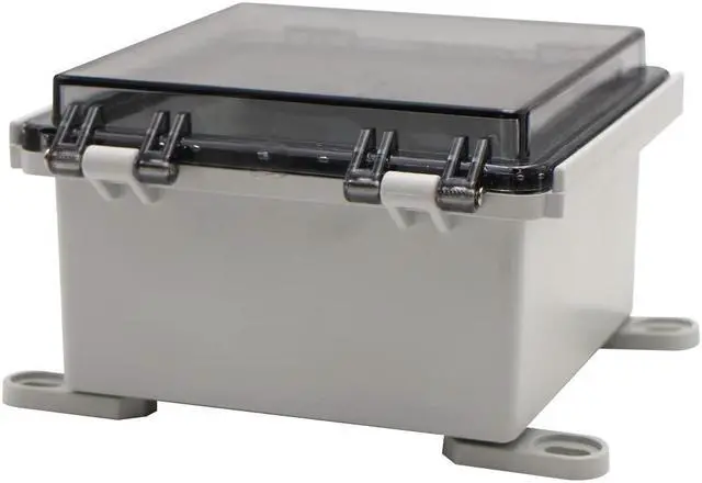 Alt view image 6 of 6 - MAKERELE Small Junction Box Plastic Hinged Cover Transparent Lid IP67 Outdoor Electrical Project with Plastic Enclosure 5.9×5.9×3.5 inch(150×150×90mm)