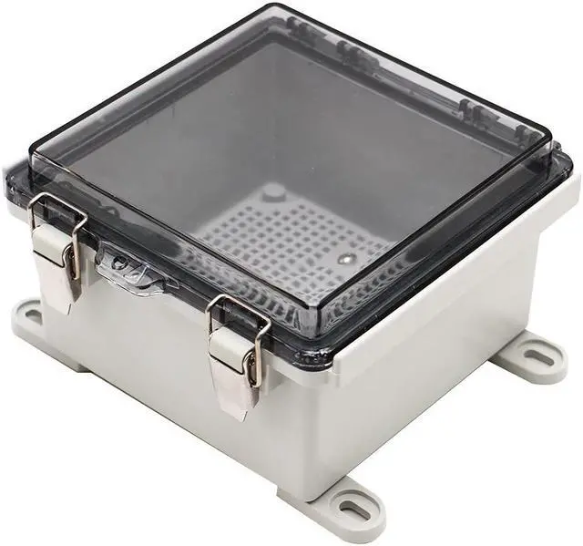 Alt view image 4 of 6 - MAKERELE Small Junction Box Plastic Hinged Cover Transparent Lid IP67 Outdoor Electrical Project with Plastic Enclosure 5.9×5.9×3.5 inch(150×150×90mm)