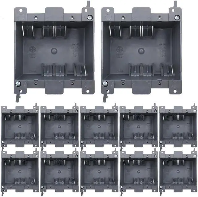Main image of MAKERELE 2 Gang Old Work Electrical Box,Outlet Box Old Work 26 cu.Inch Plastic Junction Box for Switches Have 2 Hours Fire Safety and ETL Tested for Home Improvement(12 Pack)