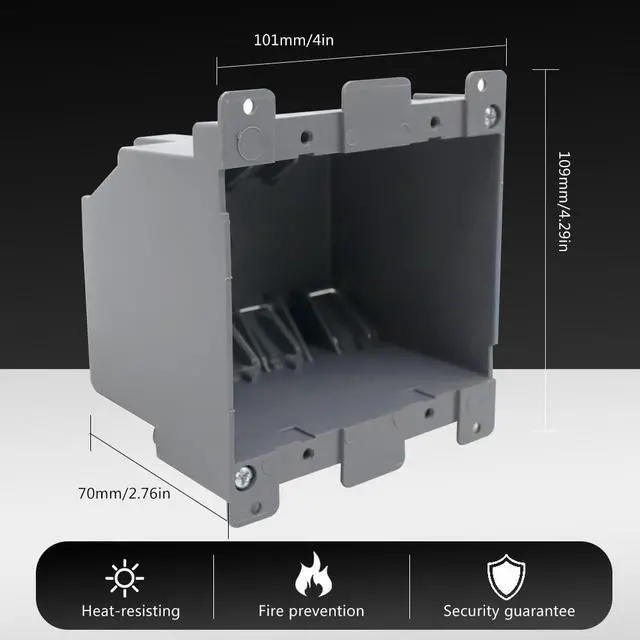 Alt view image 2 of 7 - MAKERELE 2 Gang Old Work Electrical Box,Outlet Box Old Work 26 cu.Inch Plastic Junction Box for Switches Have 2 Hours Fire Safety and ETL Tested for Home Improvement(12 Pack)
