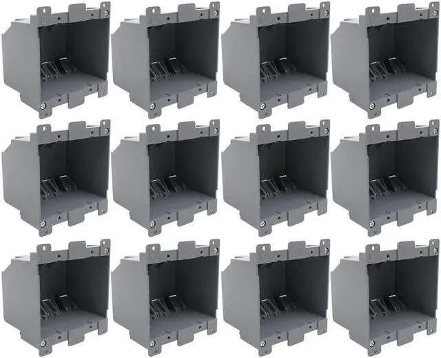 Alt view image 7 of 7 - MAKERELE 2 Gang Old Work Electrical Box,Outlet Box Old Work 26 cu.Inch Plastic Junction Box for Switches Have 2 Hours Fire Safety and ETL Tested for Home Improvement(12 Pack)