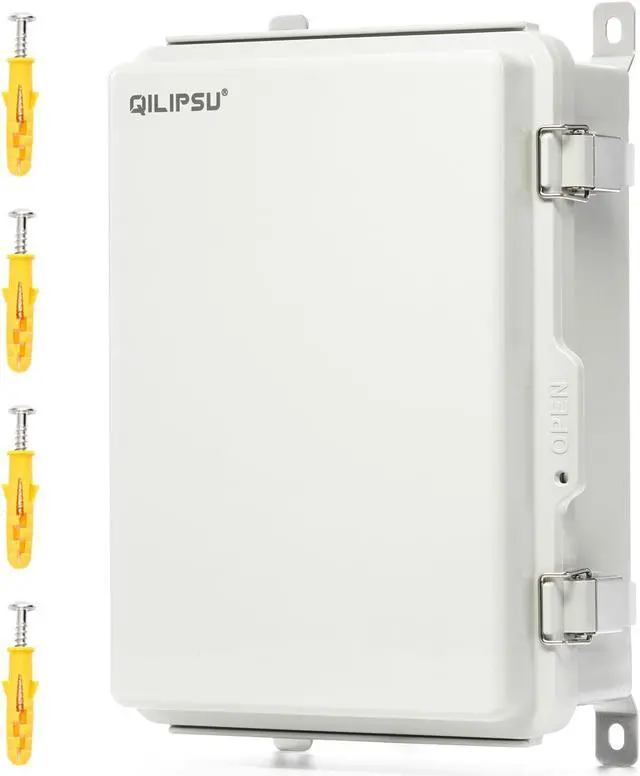 Main image of QILIPSU UL94-V0 Outdoor Electrical Box 13.8"x9.9"x5.9" Waterproof Junction Box Weatherproof PC/ABS Alloy Plastic IP66 Project Electric Enclosure Grey Hinged Door