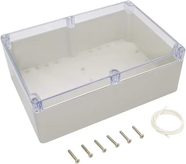 Main image of LeMotech ABS Plastic Junction Box Dustproof Waterproof IP65 Electrical Enclosure Box Universal Project Enclosure Grey with PC Transparent Clear Cover 10.4 x 7.2 x 3.7 inch (263 x 182 x 95 mm)