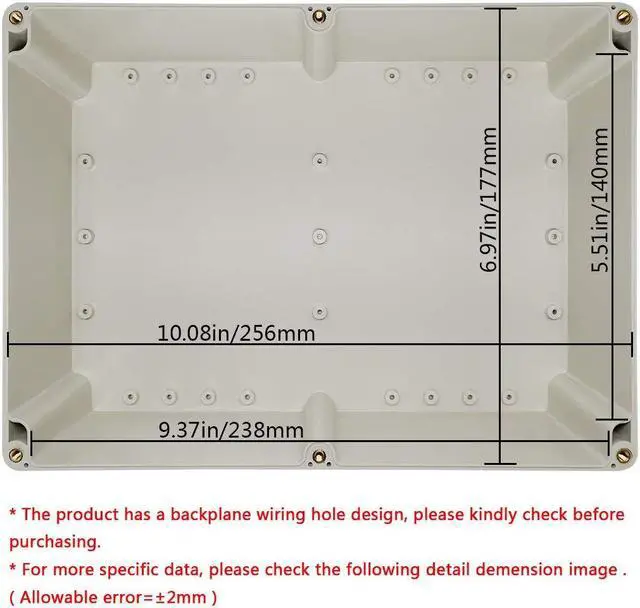 Alt view image 5 of 7 - LeMotech ABS Plastic Junction Box Dustproof Waterproof IP65 Electrical Enclosure Box Universal Project Enclosure Grey with PC Transparent Clear Cover 10.4 x 7.2 x 3.7 inch (263 x 182 x 95 mm)