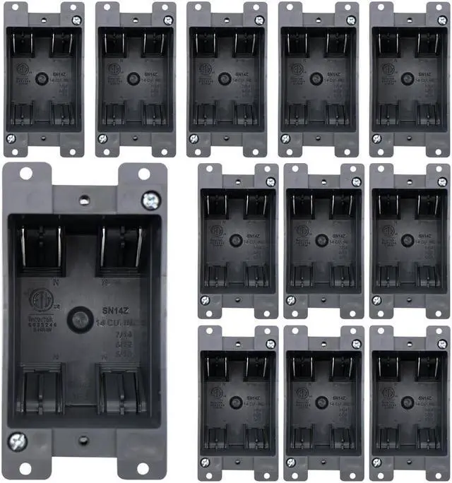 Main image of Single Gang Electrical Outlet Box,Old Work, 14 Cubic Inch Junction Box,ETL Listed and 2 Hours Fire Certification, for Home Improvement (12 Pack)