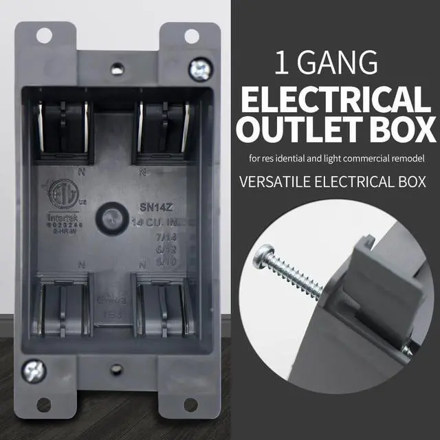 Alt view image 3 of 7 - Single Gang Electrical Outlet Box,Old Work, 14 Cubic Inch Junction Box,ETL Listed and 2 Hours Fire Certification, for Home Improvement (12 Pack)
