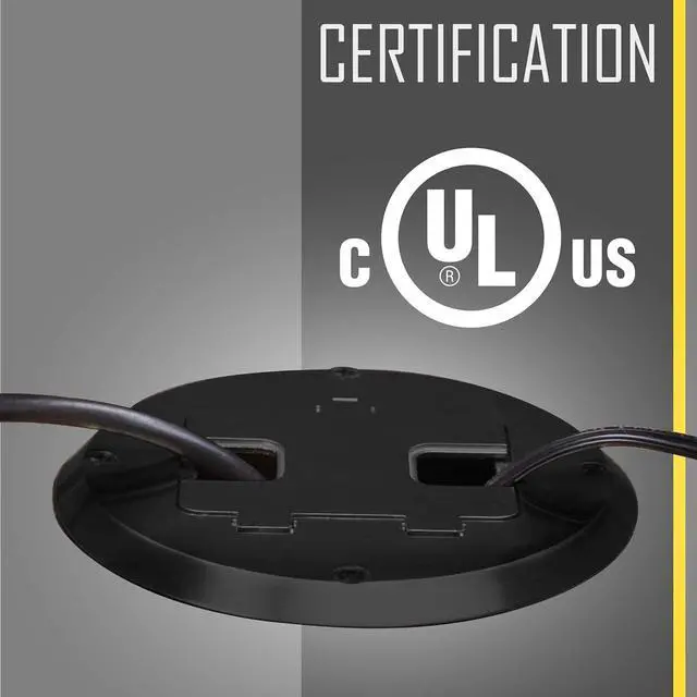 Alt view image 4 of 7 - RACO 6239BK Floor Kit with Recessed Duplex 15A TR Device and Adjustable Steel Box, 1-Gang, Black