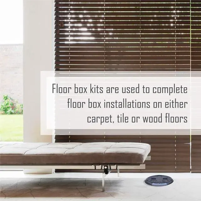 Alt view image 6 of 7 - RACO 6239BK Floor Kit with Recessed Duplex 15A TR Device and Adjustable Steel Box, 1-Gang, Black