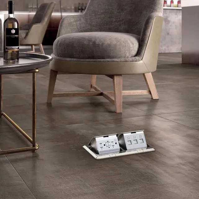 Alt view image 6 of 6 - KYHSHJ Dual Pop-Up Floor Electrical Outlet Box Kit20 Amp Stainless Steel GFCI TR Receptacle Outlet3-Port RJ45 Datacom ReceptacleWaterproof Gasket with IP44 Waterproof Rating, Stainless Steel Color