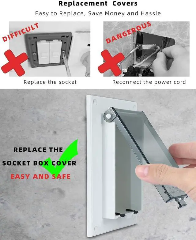 Alt view image 3 of 5 - Electrical Box Replacement Cover, DBVC-1 Extra Duty Replacement for All-Weather Use, Type 3r Enclosure Cover for Wet Locations Can be adapted to DBVR1C/DBVS1C/60VC, Improve Electricity Safety (3)