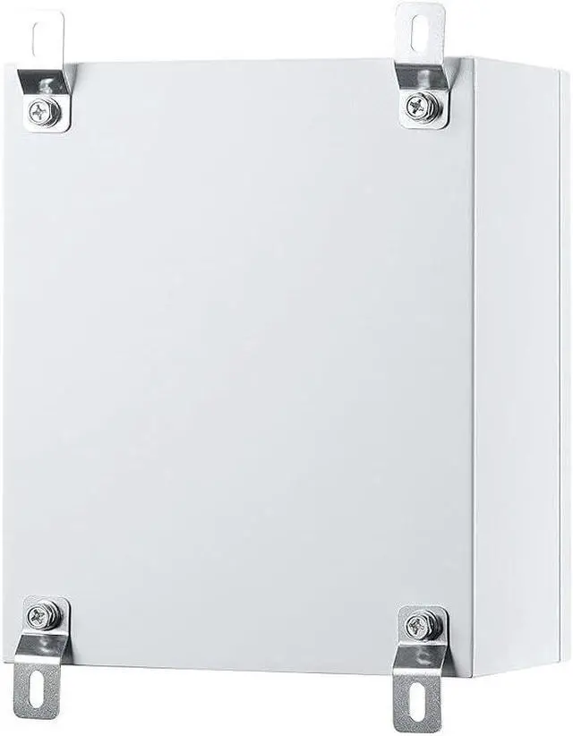 Alt view image 4 of 5 - IP65 Weatherproof Metal Box Wall-Mounted Electronic Equipment Enclosure Box with Mounting Plate and Wall Bracket (12'' x 10'' x 6'')