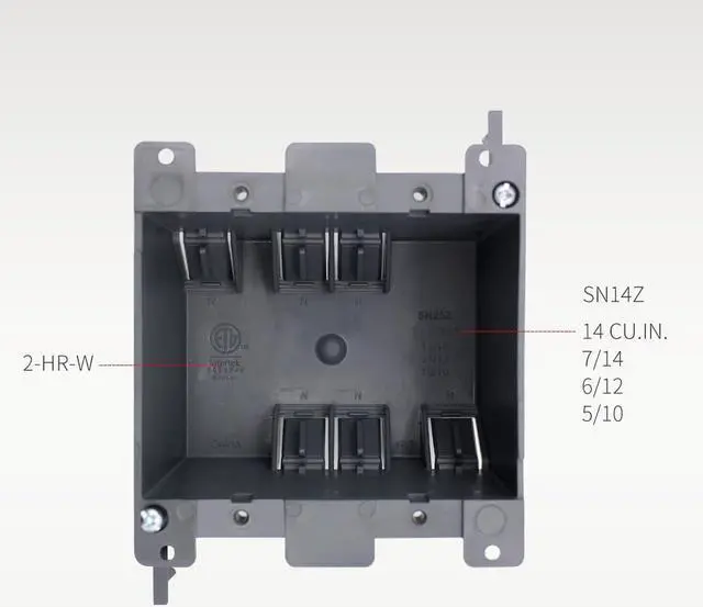 Alt view image 2 of 7 - 2-Gang Old Work Electrical Outlet Box, Plastic Junction Box for Switches,26 cu Inch Outlet Box,for Home Improvement, ETL Listed and Fire Rated for 2 Hours(3 PCS)