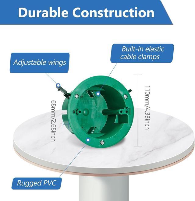 Alt view image 4 of 7 - Round Electrical Old Work Box, PVC, UL Listed, 6 Pack