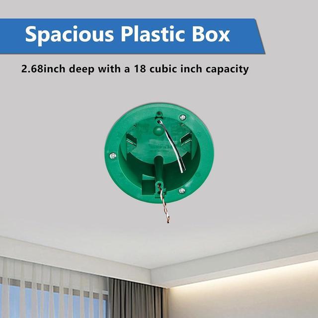Alt view image 6 of 7 - Round Electrical Old Work Box, PVC, UL Listed, 6 Pack