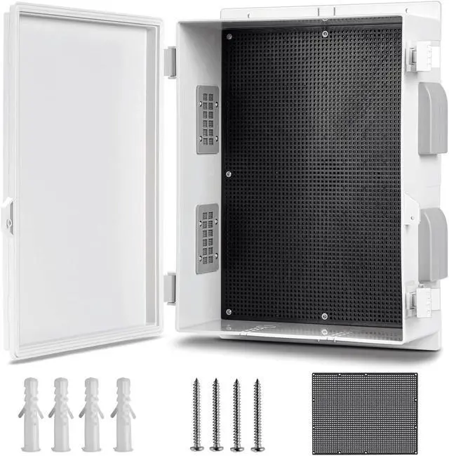 Main image of Outdoor Waterproof Electrical Junction Box, ABS Water Resistant Enclosure with Internal Mounting Panel & Hinged Cover (15.7" H* 11" L* 5.9" W)
